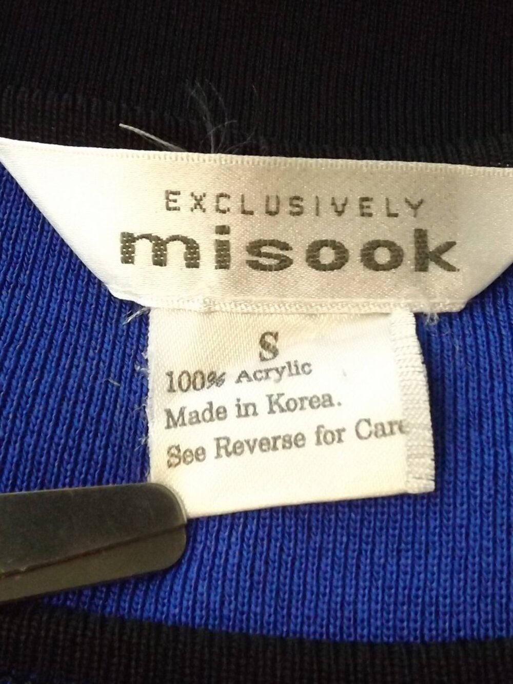 EXCLUSIVELY MISOOK Dress, S, Black/Blue Top, Long sleeves, Acrylic, Knee length - Picture 10 of 11